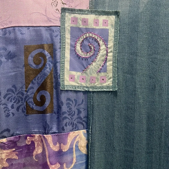 Surya II Pale Green and Lavender Beaded Patchwork‎ Maxi Dress. Size 3X. NWT. - Picture 11 of 14